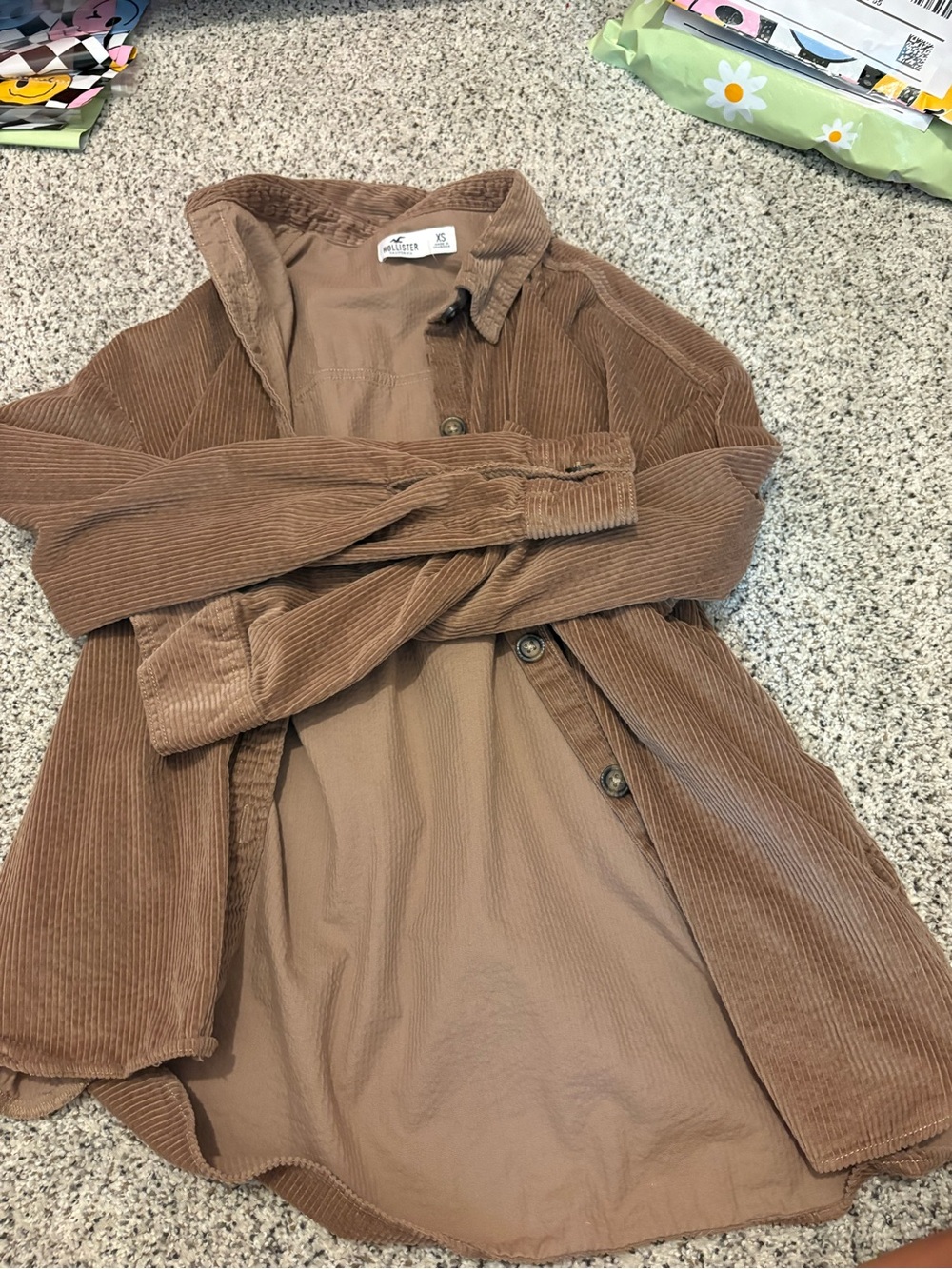 Hollister Light Brown Corduroy Shirt Jacket - Picture 3 of 3